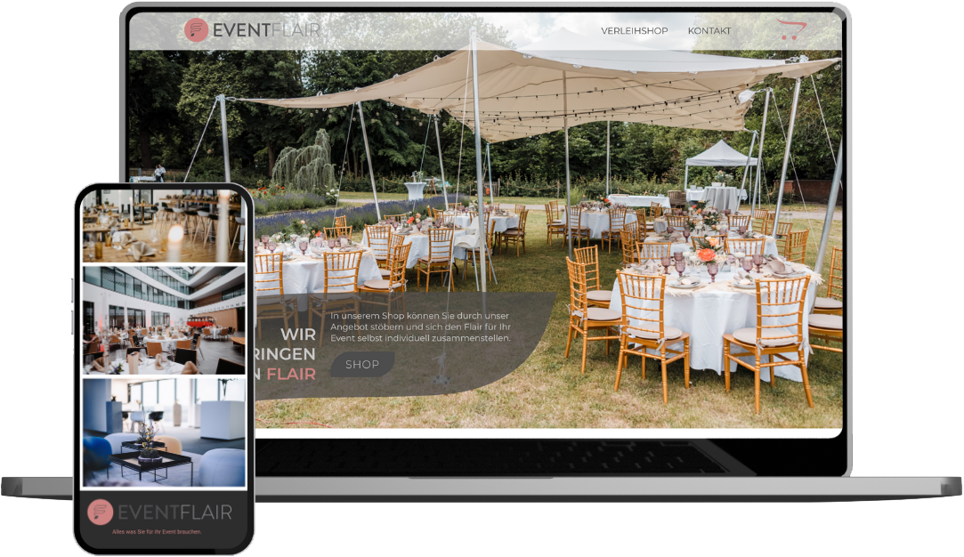 Eventflair - Mockup | Website Erstellung | Pagebuilder | Webseiten machen lassen | Braunschweig | Wolfsburg