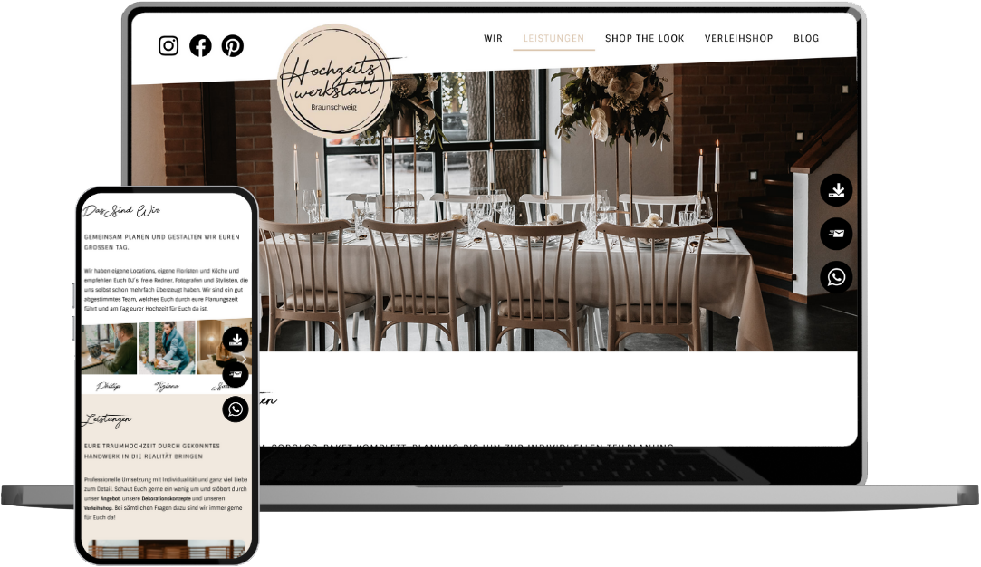 Hochzeitswerkstatt - Mockup | Website Erstellung | Pagebuilder | Webseiten machen lassen | Braunschweig | Wolfsburg