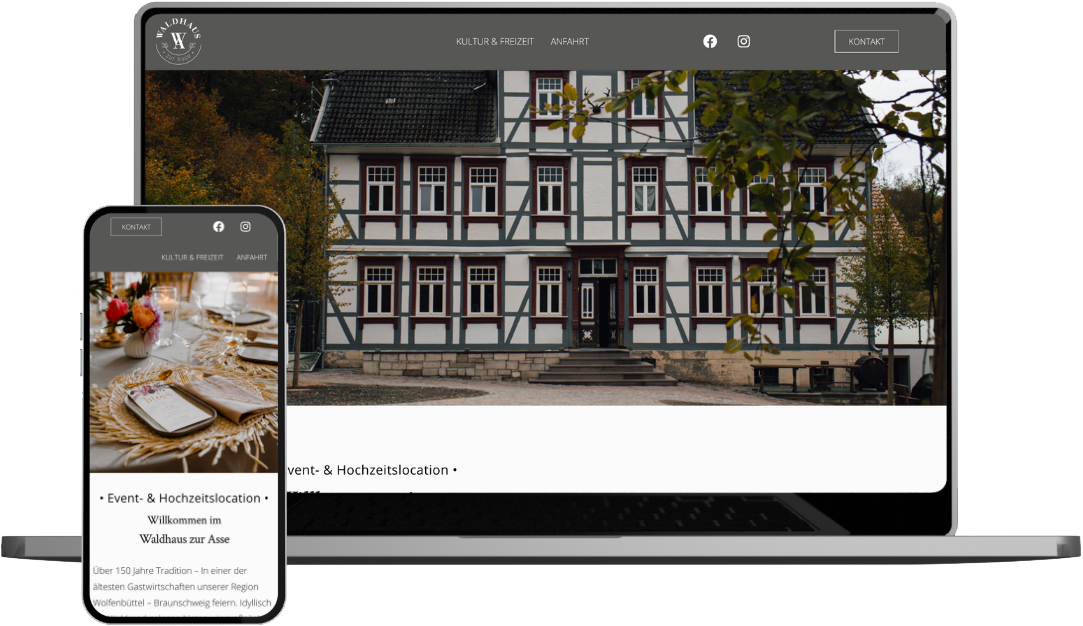 Waldhaus zur Asse - Mockup | Website Erstellung | Pagebuilder | Webseiten machen lassen | Braunschweig | Wolfsburg